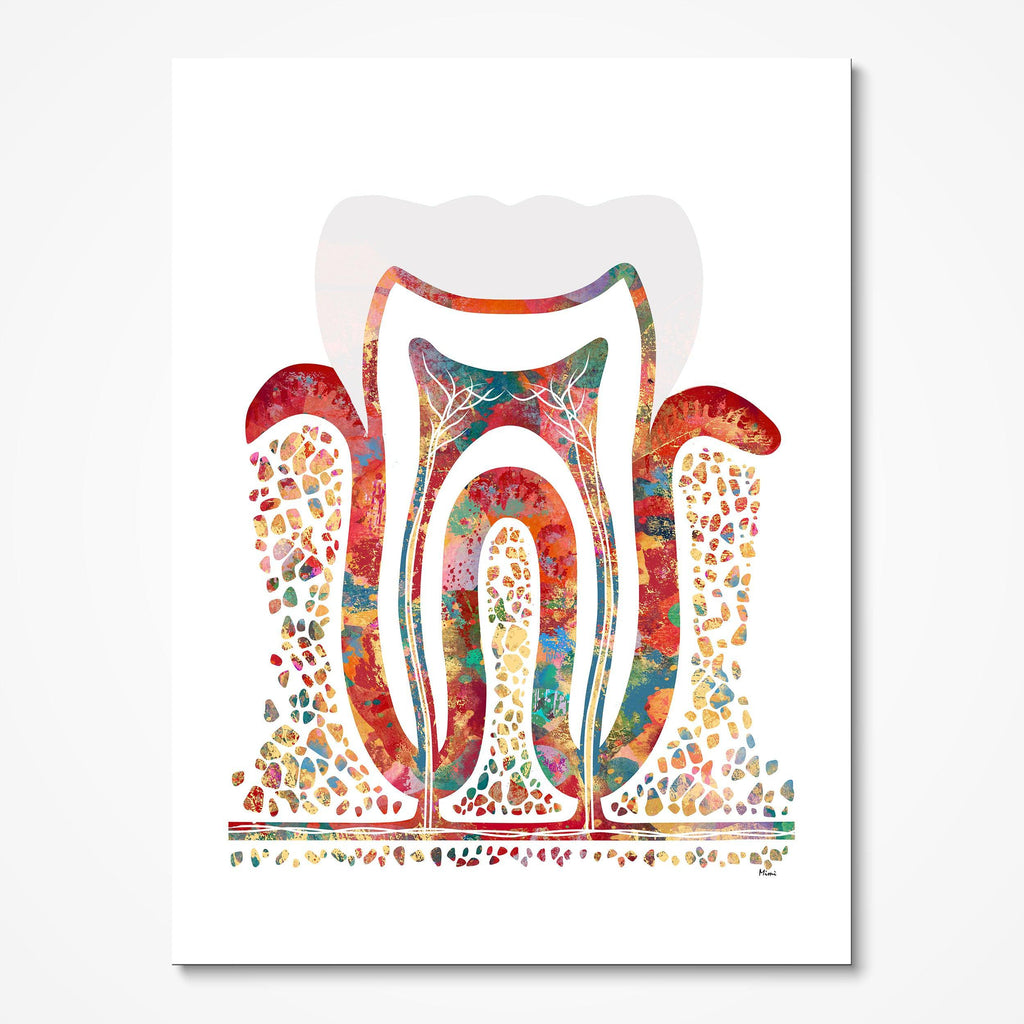 Dentist Tools Anatomy Art Print Dental Instruments Dental Care Art